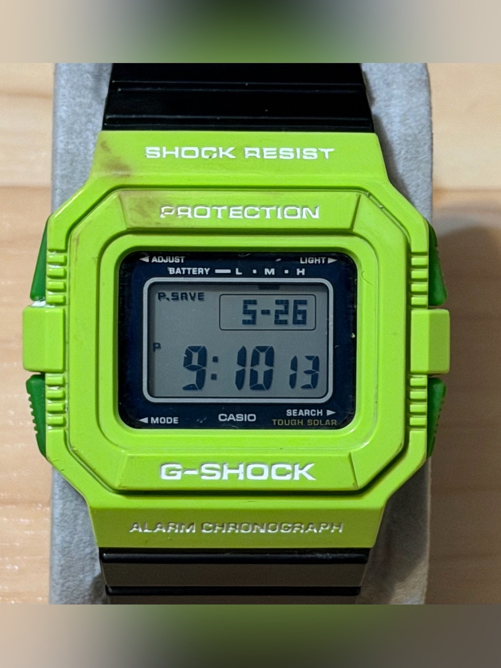 Casio G-Shock G-5500US-3 Green Black Tough Solar Square Digital Watch 5500 READ